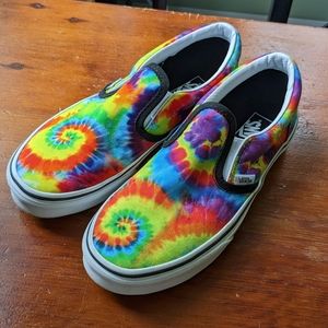 Vans Rainbow Tie Dye Classic Slip-Ons LIMITED EDITION